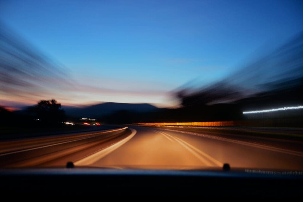 The blurred vision of an intoxicated driver