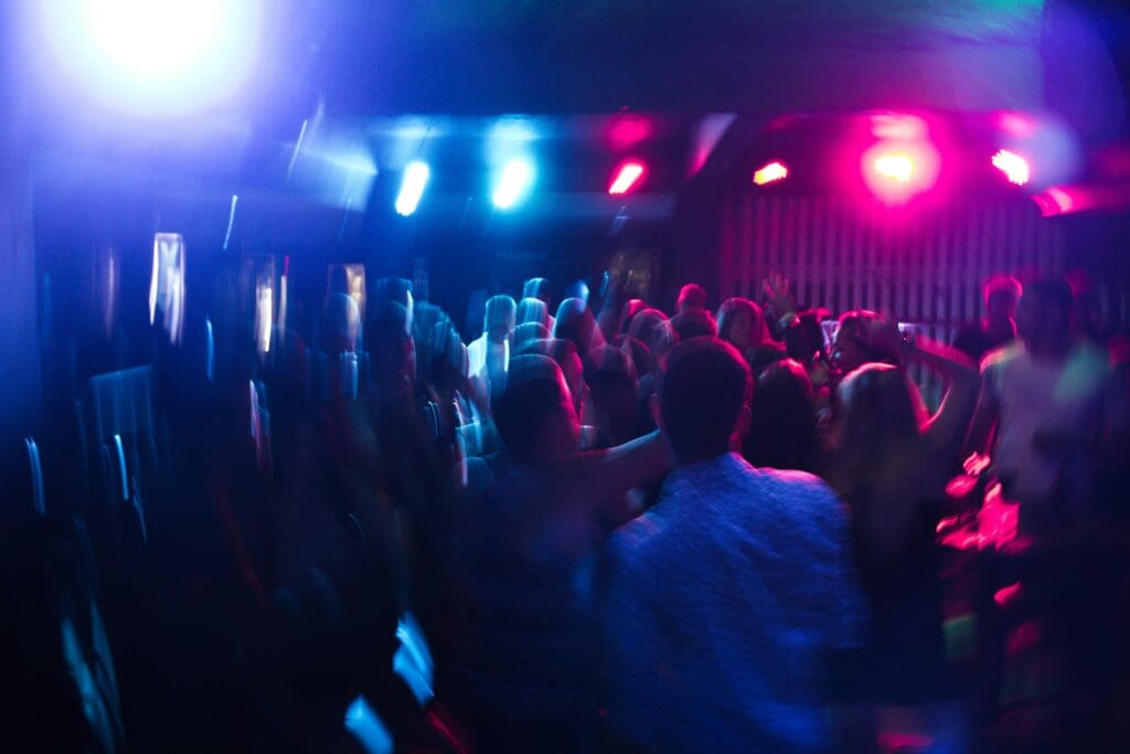 Blurry vision in a dance club